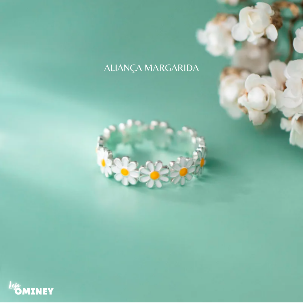 Aliança Ajustável Margarida em Prata 925