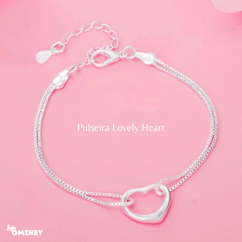 Pulseira Lovely Heart em Prata 925 + Colar de brinde!