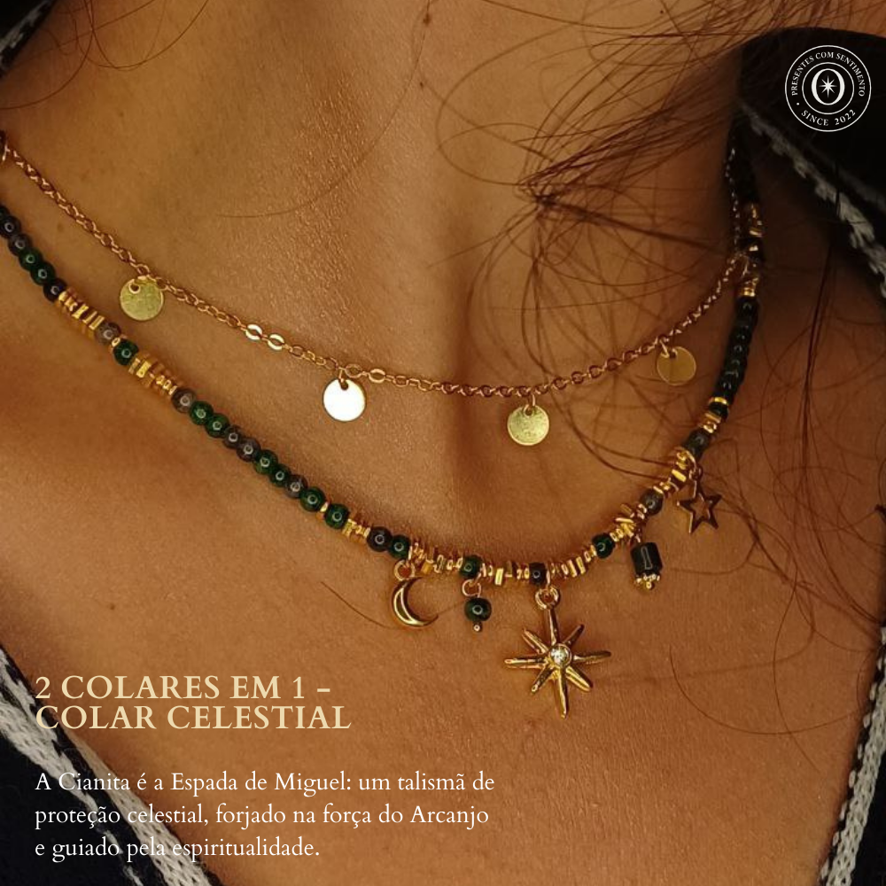 Colar Celestial - Pedra de Cianita