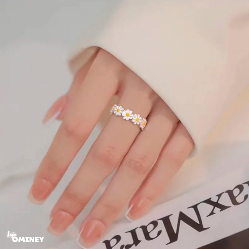 Aliança Ajustável Margarida em Prata 925