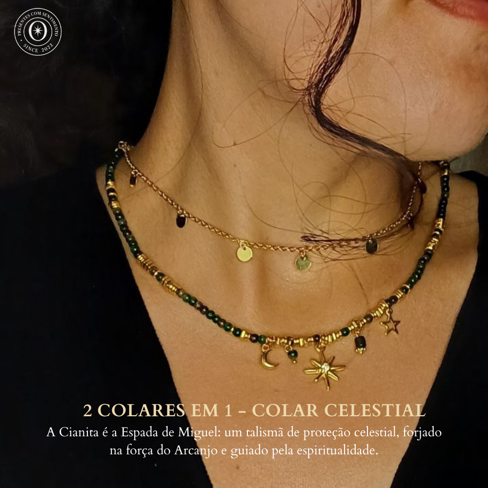 Colar Celestial - Pedra de Cianita