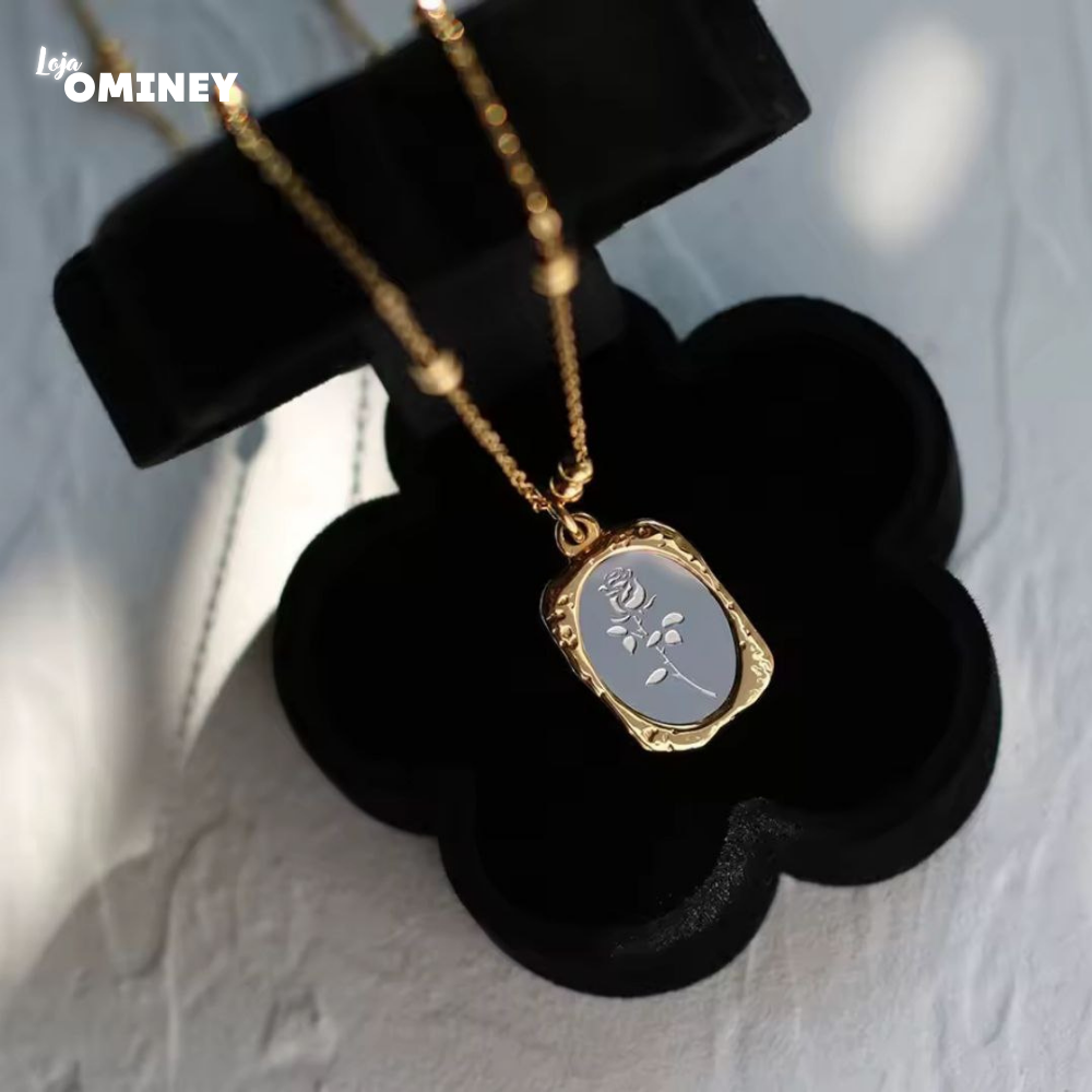 COLAR ESPELHADO ROSA DO AMOR - OURO 18K