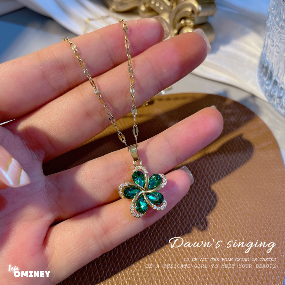 Colar Fluxo de sorte - Ouro 18k