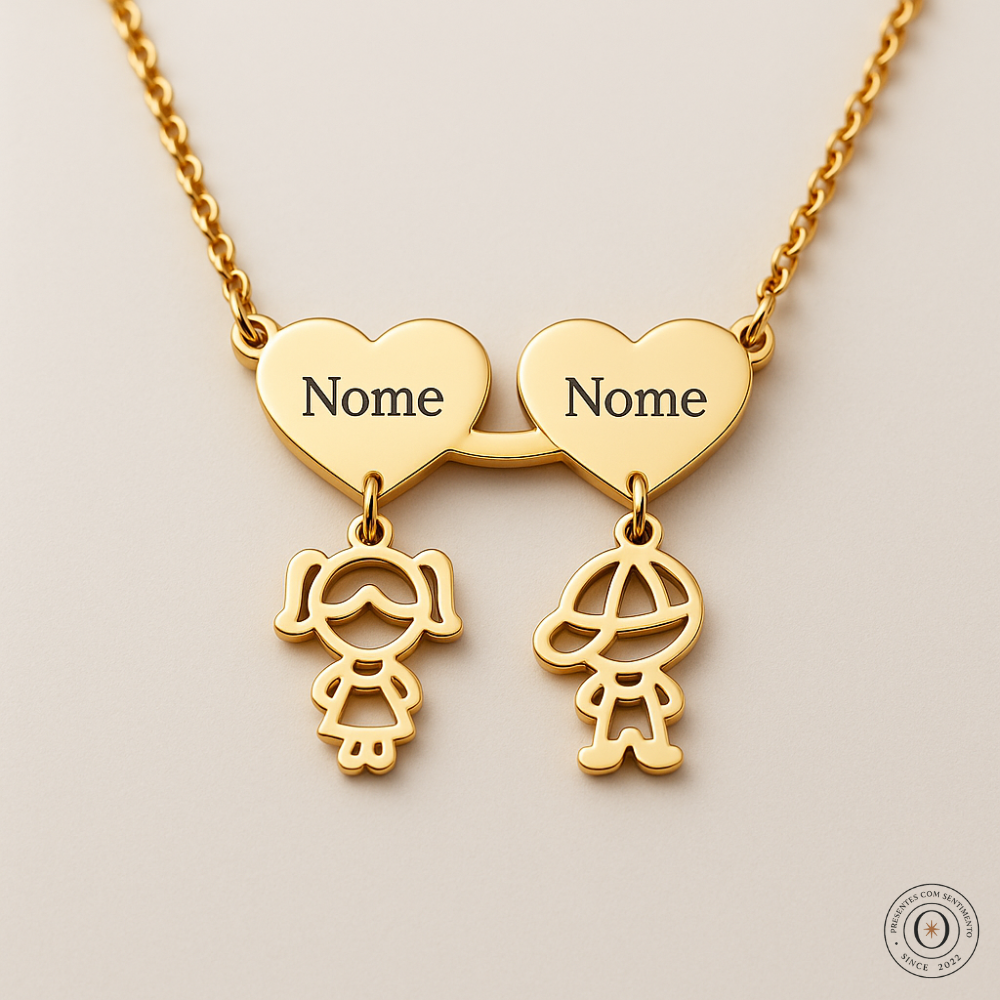 Colar Personalizado para Mãe — Leve os Nomes dos Filhos no Coração