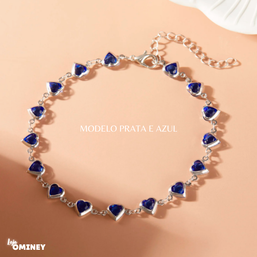 Tornozeleira Coração Do Mar - Prata 925