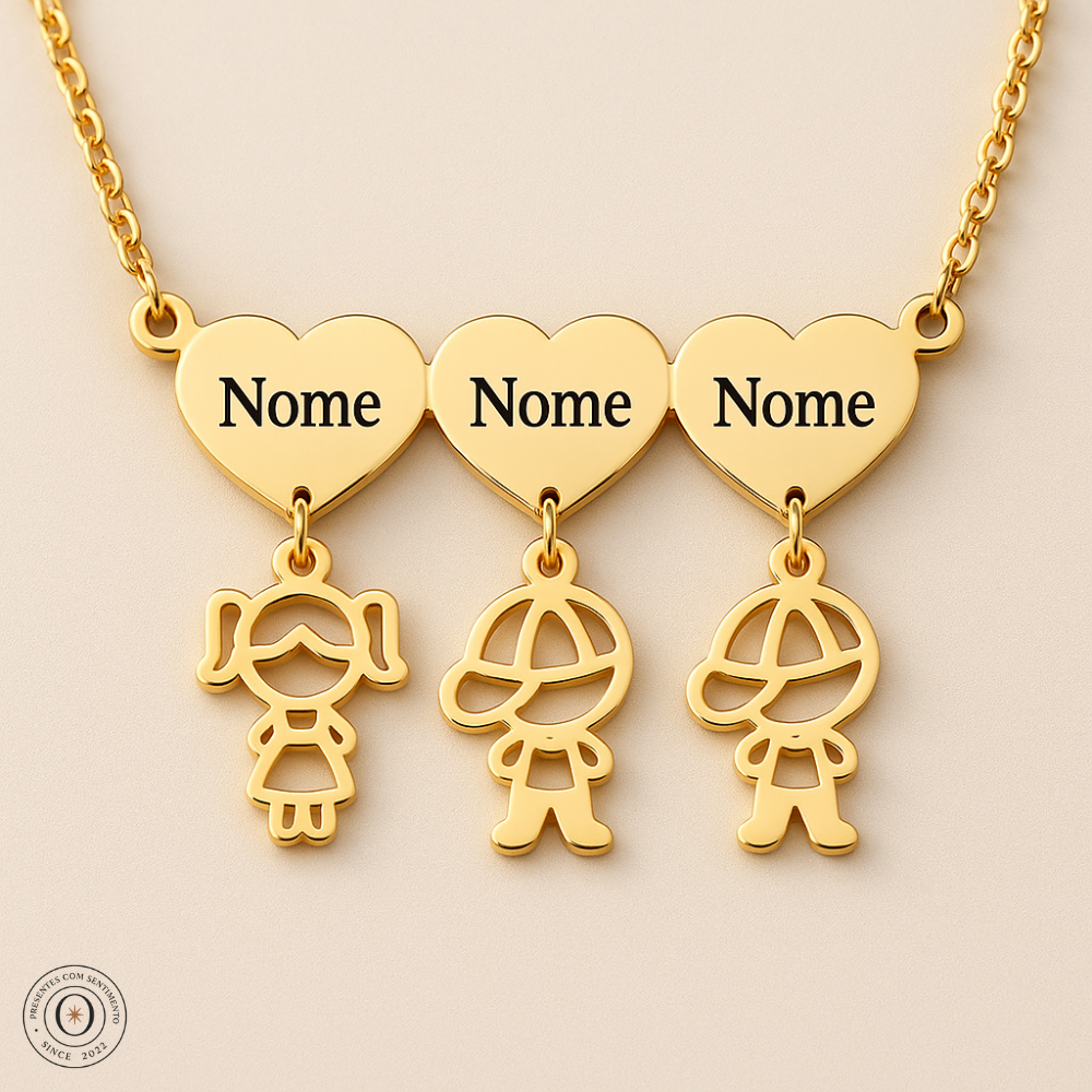 Colar Personalizado para Mãe — Leve os Nomes dos Filhos no Coração