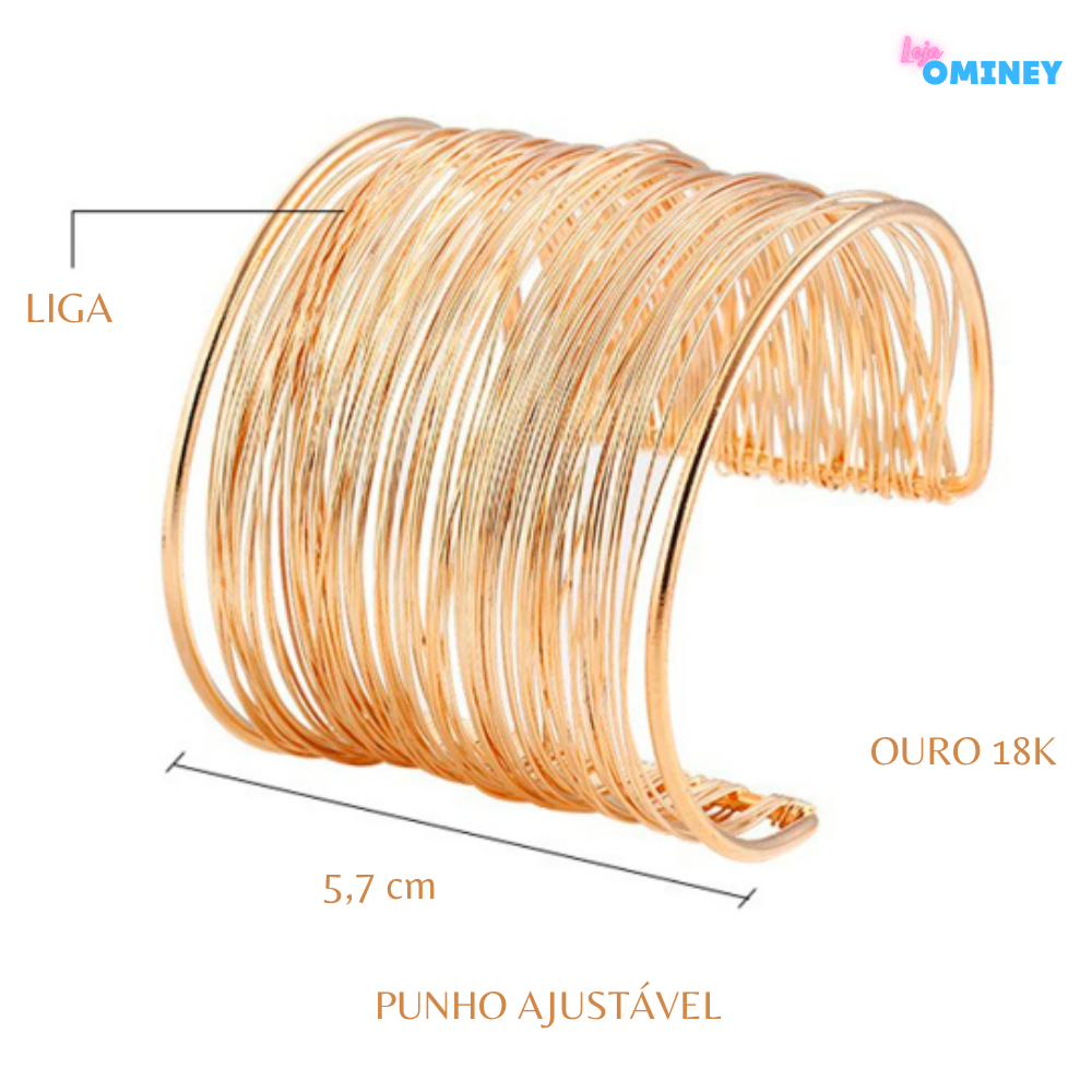 Pulseira Véu Dourado - Ouro 18k