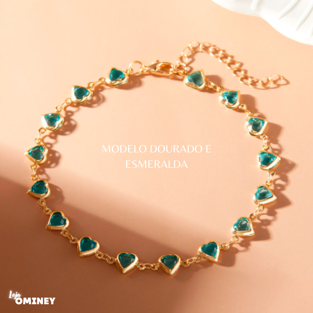 Tornozeleira Coração Do Mar - Prata 925