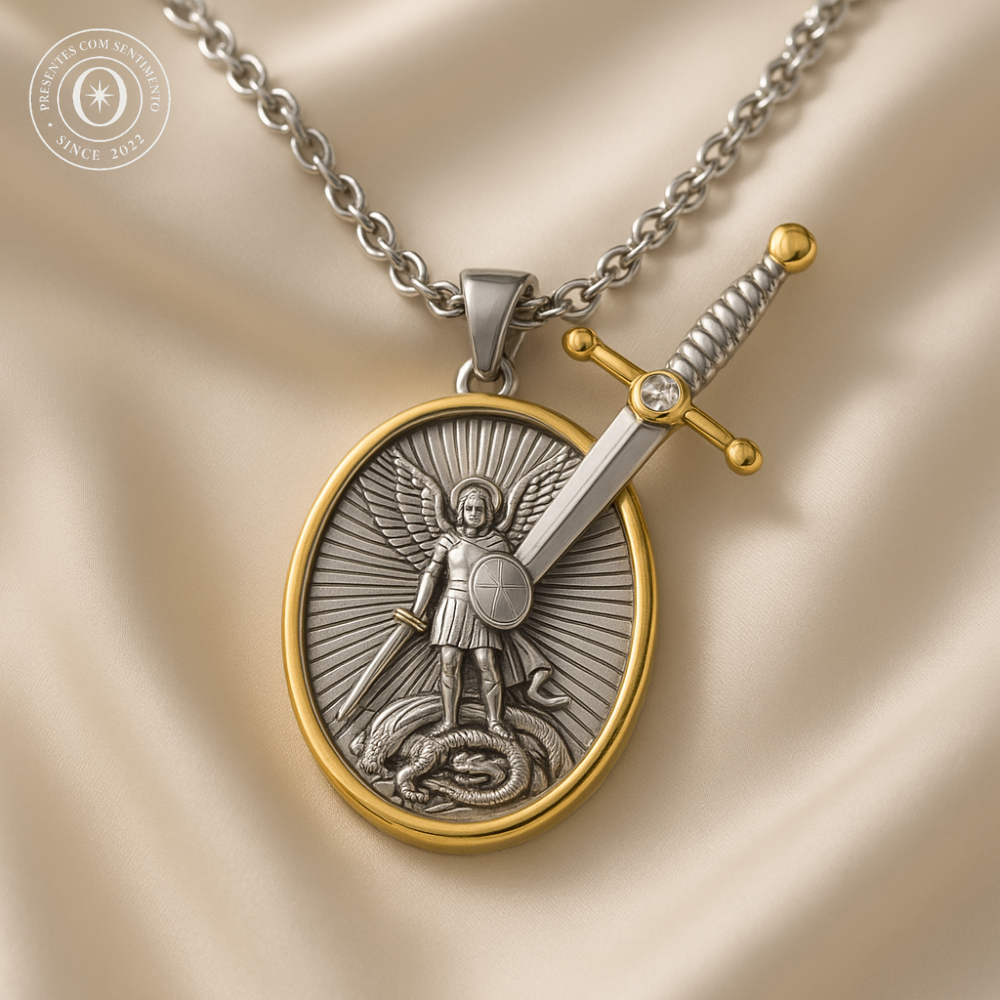 Colar São Miguel Arcanjo para paz e prosperidade - Prata 925