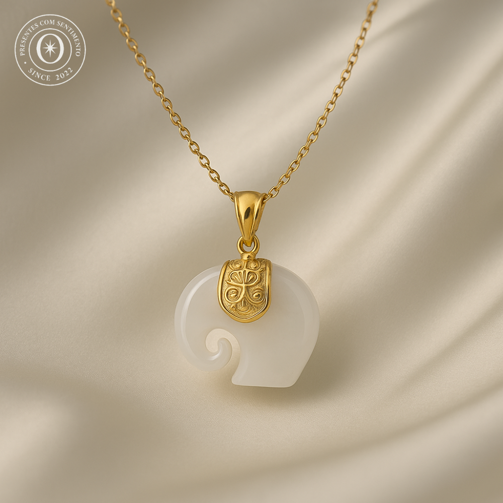 Colar Maya - Elefante de Jade