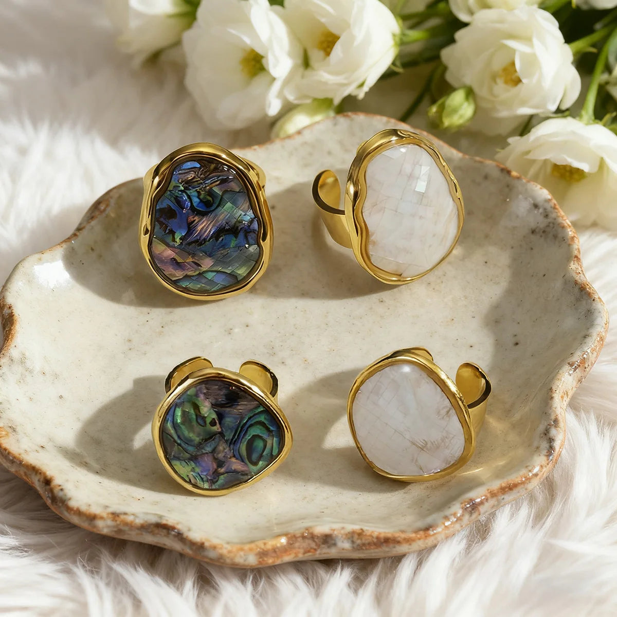 Anéis Véu Iridescente