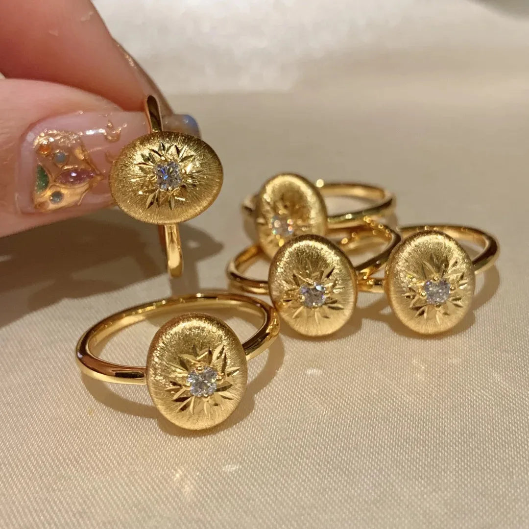 Anel Italiano Sol Gravado