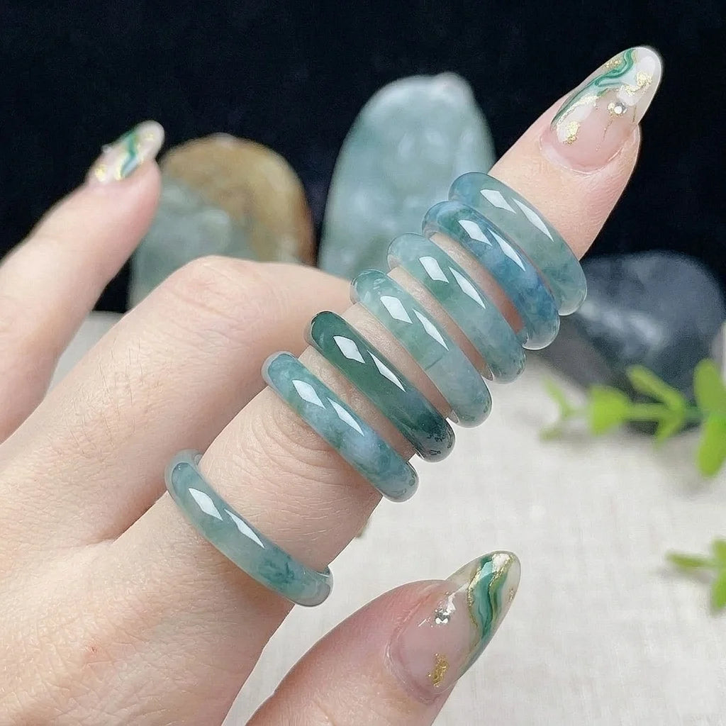 Anel Véu Glacial – Jade Azul