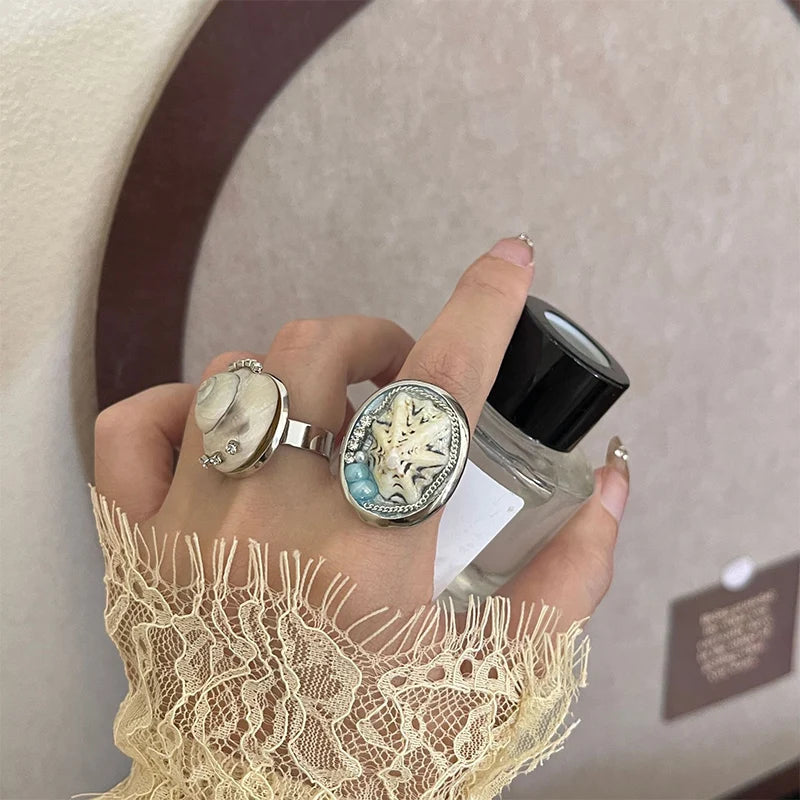 Anéis Concha do Mar Antigo