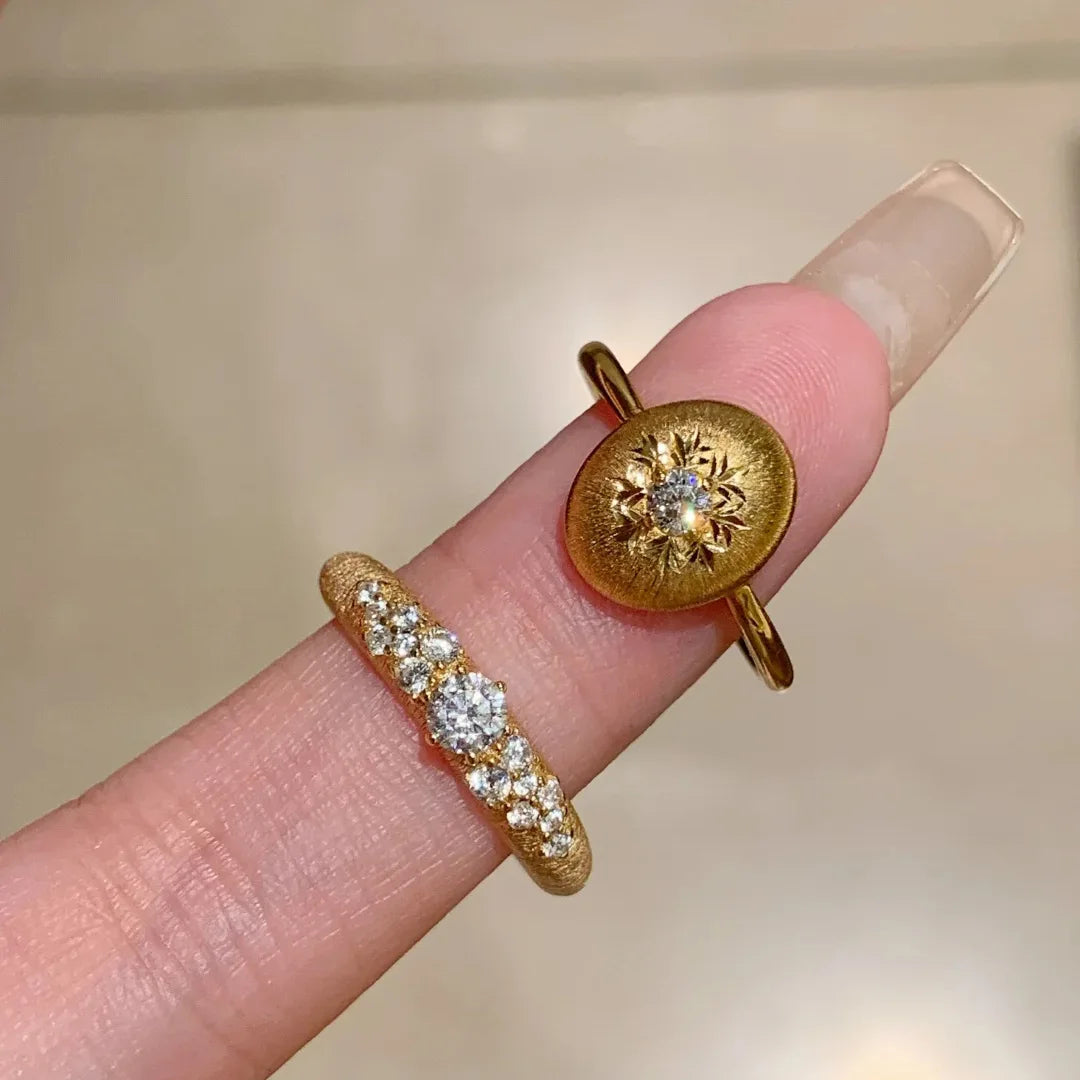 Anel Italiano Sol Gravado