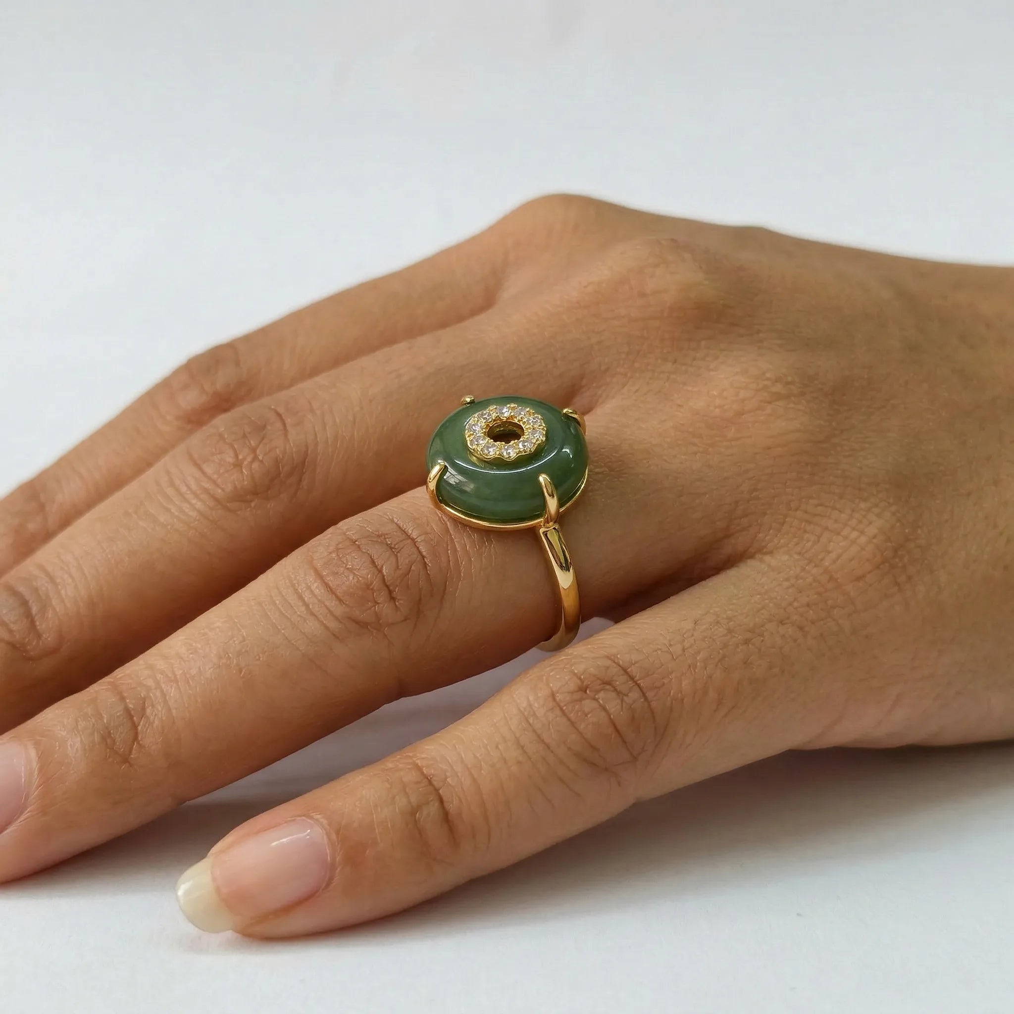 Anel Círculo do Céu – Jade Verde