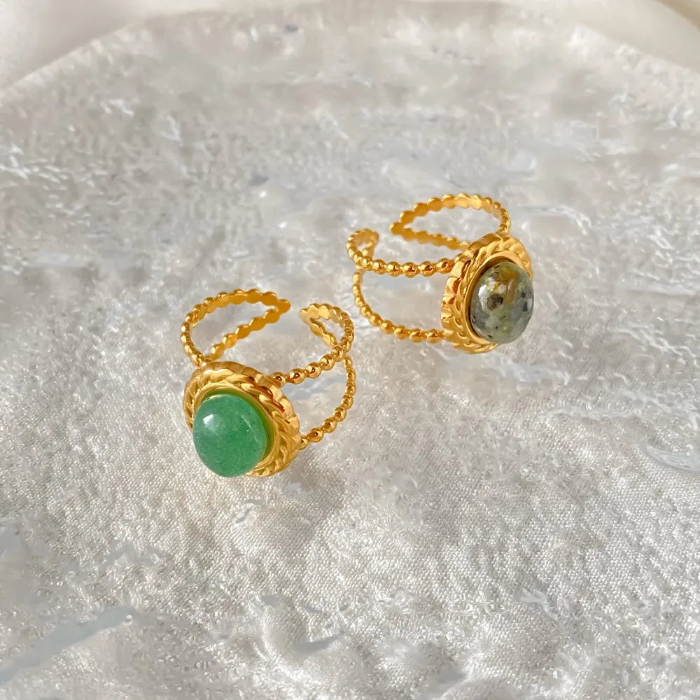 Anel Selo da Terra – Jade & Ágata Musgo