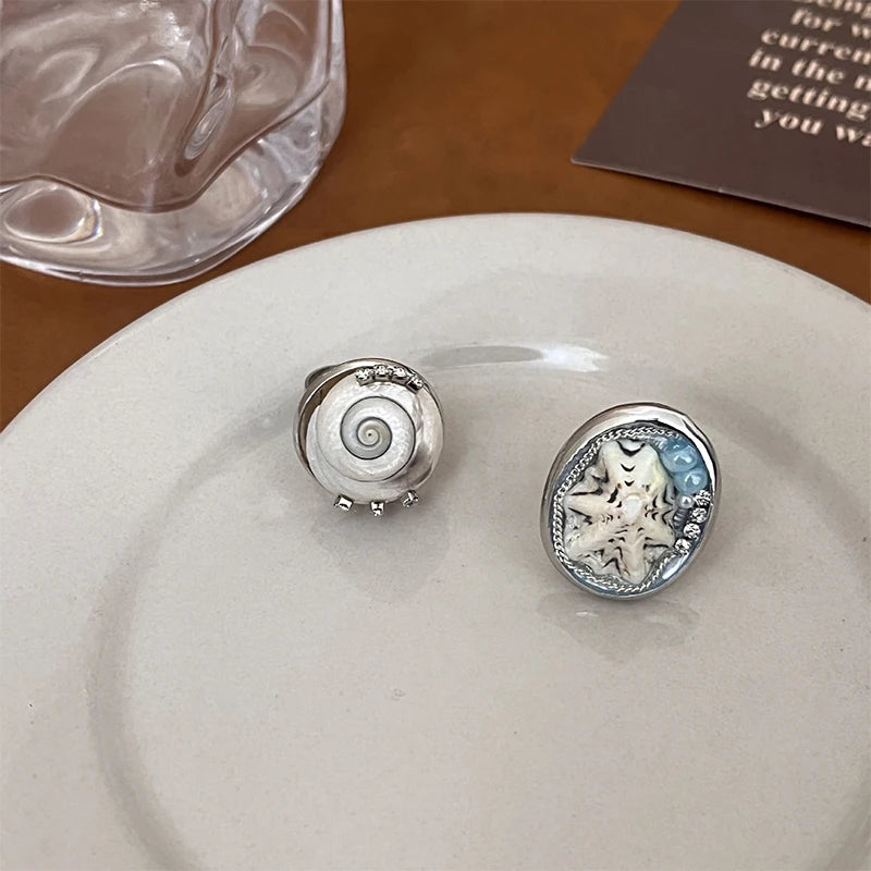 Anéis Concha do Mar Antigo