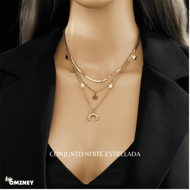 Conjunto Noite Estrelada - Ouro 18k