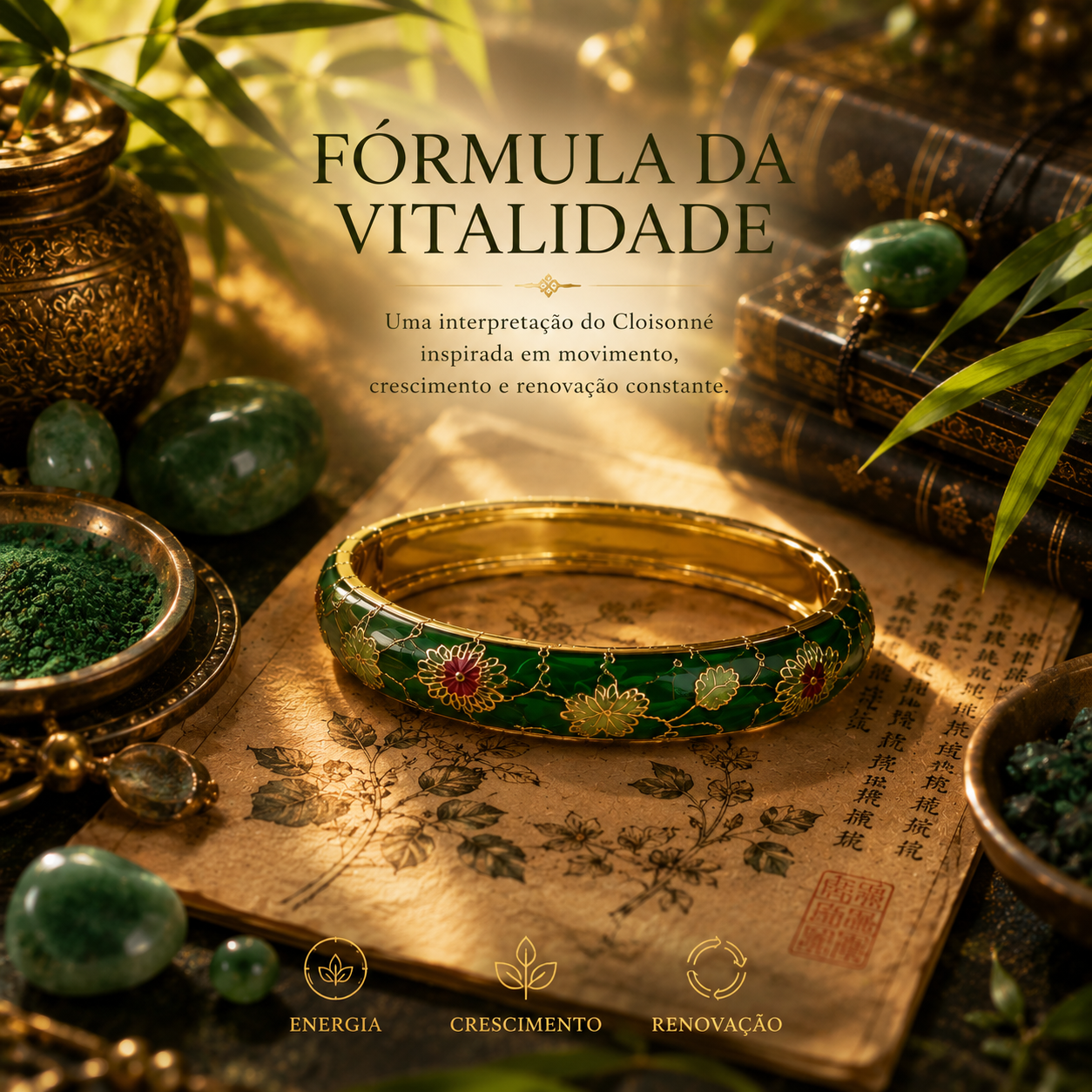 Coleção de Braceletes - Códigos em Cloisonné