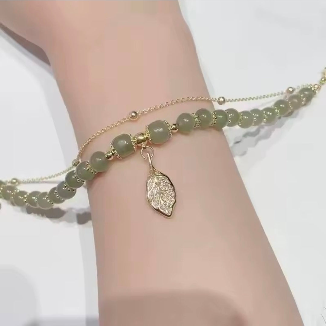 Pulseira Artesanal Jardim de Jade - Prosperidade Natural