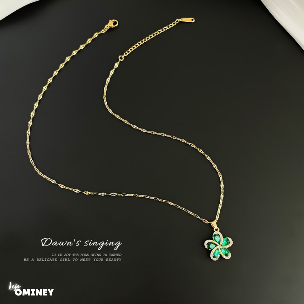 Colar Fluxo de sorte - Ouro 18k