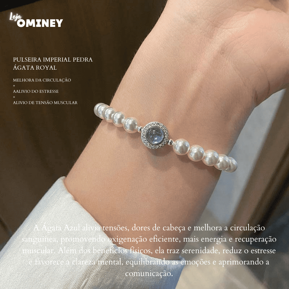 Pulseira Imperial Ágata Royal - Pérolas de água doce