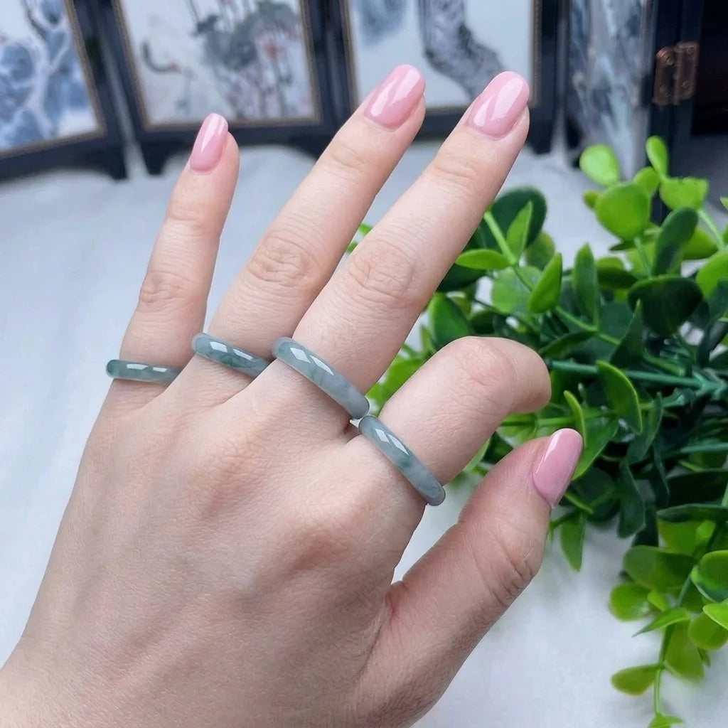Anel Véu Glacial – Jade Azul