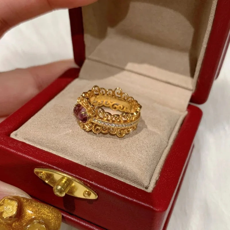 Anel Coroa de Vênus – Quartzo Rosa