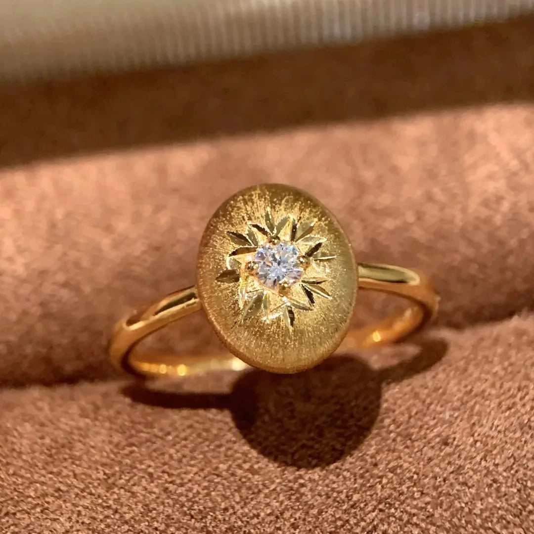 Anel Italiano Sol Gravado