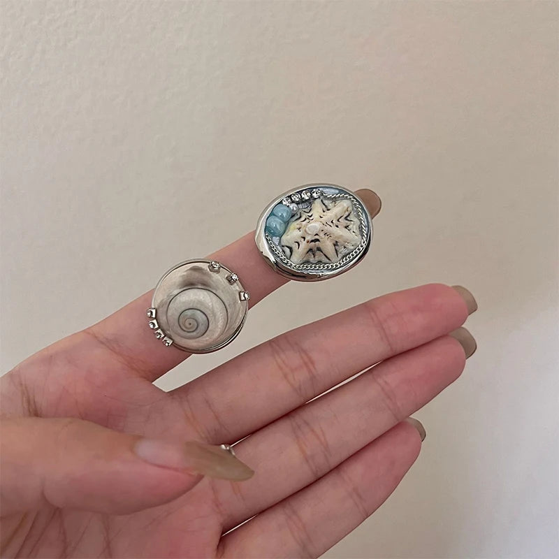 Anéis Concha do Mar Antigo