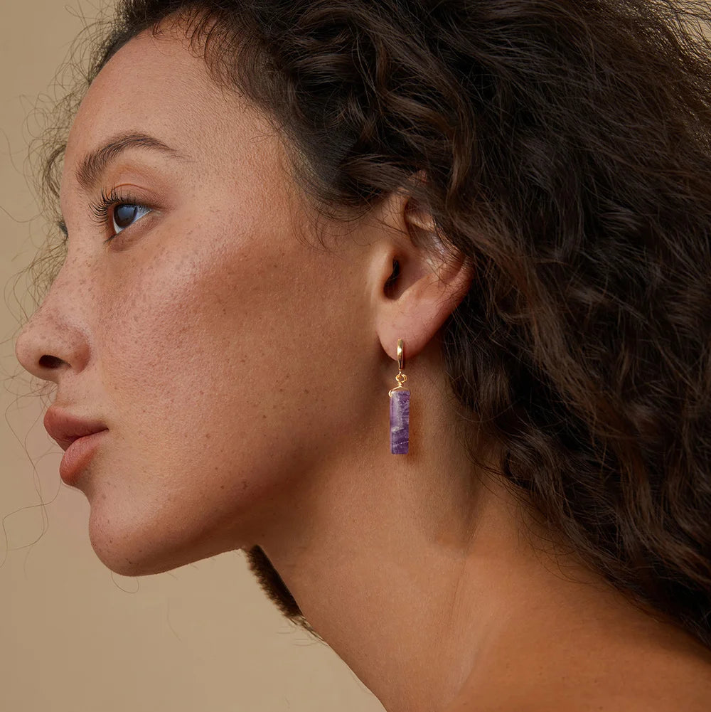 Brincos Prisma Ametista