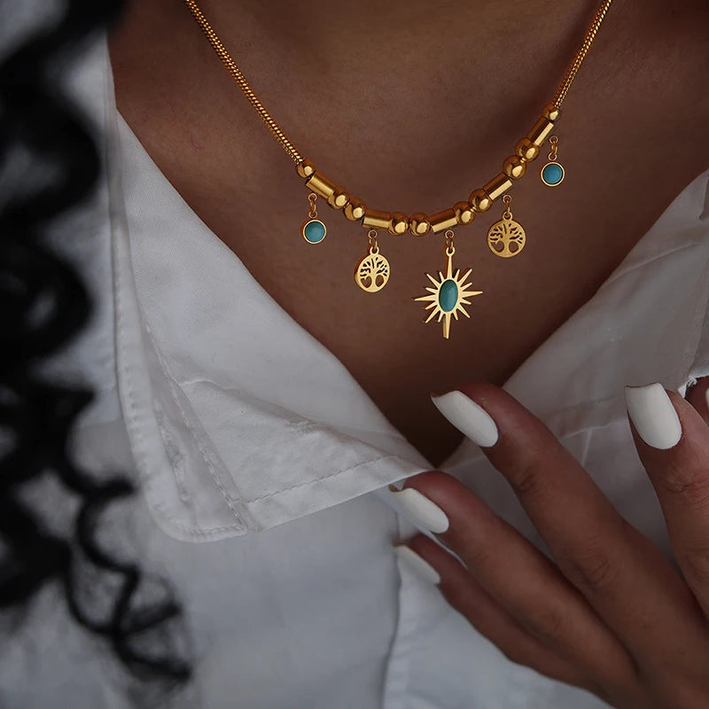 Conjunto Colar de Ouro + Pulseira - Guardiões do Céu