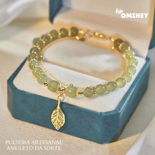 Pulseira Artesanal de Jade - Amuleto Da Sorte