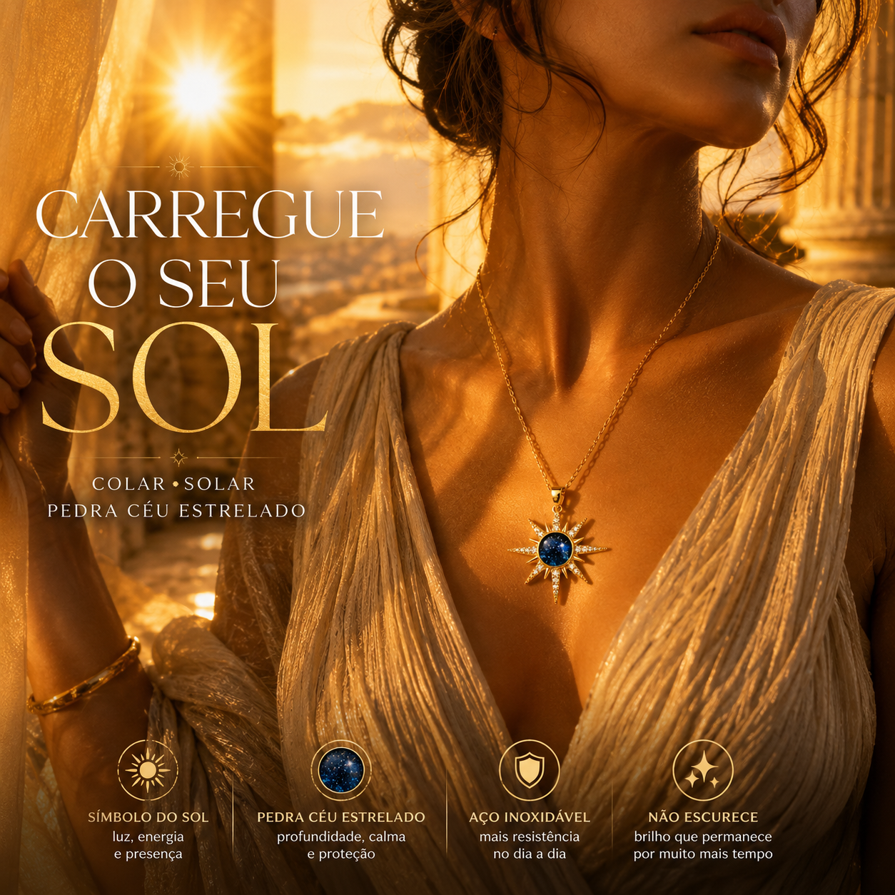 Colar Solar - Ouro 18k