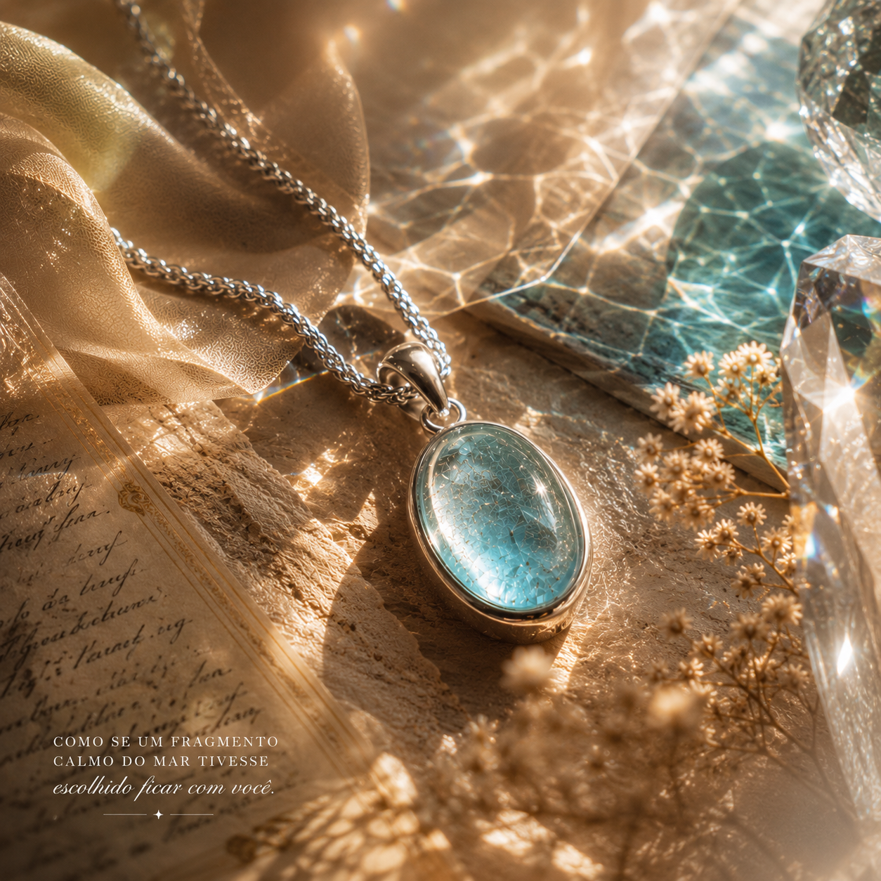Colar Véu Aquamarine - Prata 925
